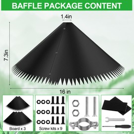 Qualirey 2 Pcs 16 Inch Squirrel Baffle for Bird Feeder Pole, Outside Pole Mount Bird House Squirrel Baffle for Outdoor Shepherds Hook, Classic Style