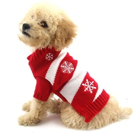 DELIFUR Dog Snow Sweaters Snowman Sweaters Xmas Dog holiday Sweaters New Year Christmas sweater Pet Clothes for Small Dog and Cat (S, Snow)