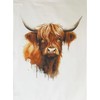 Half a Donkey Highland Cow Large Cotton Tea Towel