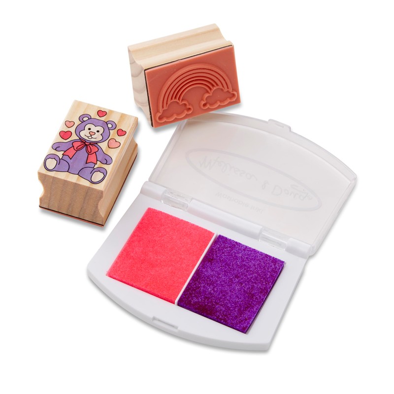 Melissa & Doug Wooden Stamp Set: Friendship - 9 Stamps,