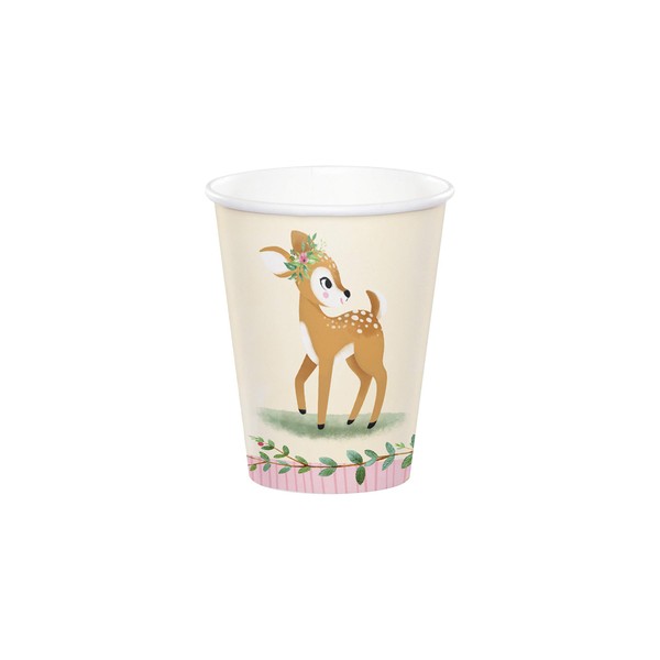 Creative Converting PC350483 Deer Little One Cups I Pink I Paper I 8 Pcs