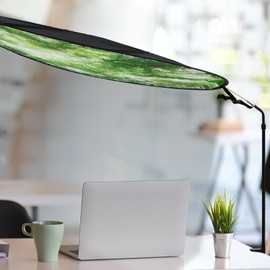 Juexica 51'' Adjustable Office Cubicle and Desk Shade,Large Portable Cubicle Light Shade with Clamp Foldable Rotatable Canopy Blocks Light or Disturbance for Working Accessories (Forest)