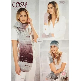 Stylecraft 9566 Adult Chunky Hat Gloves Scarf Knitting Pattern