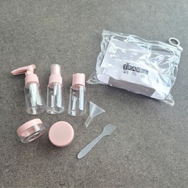 Travel Empty Bottles 7-Piece Set with Zipper Bag Included 2ea