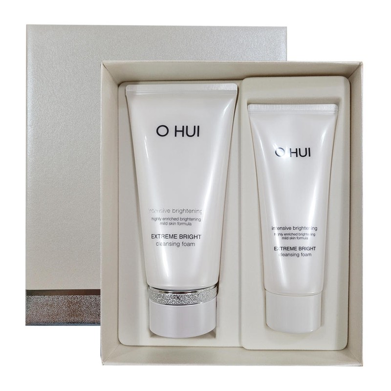 OHUI 오휘 익스트림 브라이트 클렌징 폼 세트 160ml+100ml 미백 각질제거