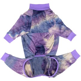 D.E.E Dog Pajamas Large Cotton Dog Clothes Warm and Comfortable Lightweight Jumpsuits Prevent Licking Wound (Purple, XL)