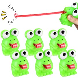RoundFunny 6 Pcs Stress Frog Toys Tongue Sticking Out Novelty Relief Squeeze Toys Stress Screaming Party Decor Passover Frog Stress Ball for Adults Passover Gifts Stress Decompression Relief