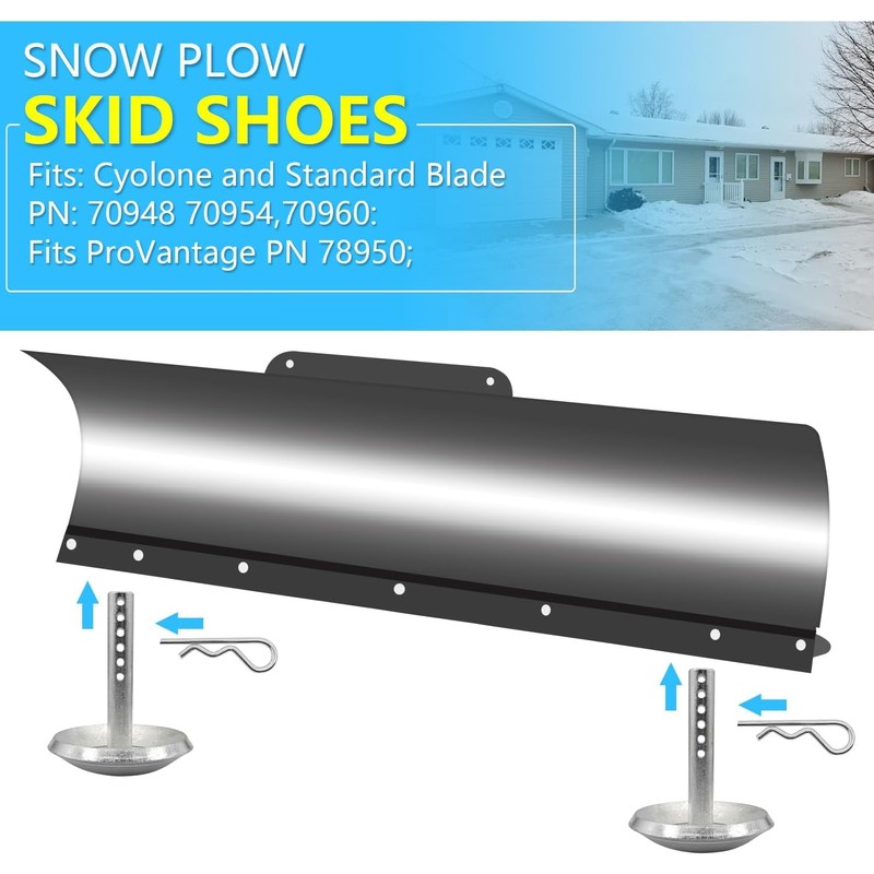 69212 Snow Plow Skid Shoe Blade Protector Replacement Skids Shoes