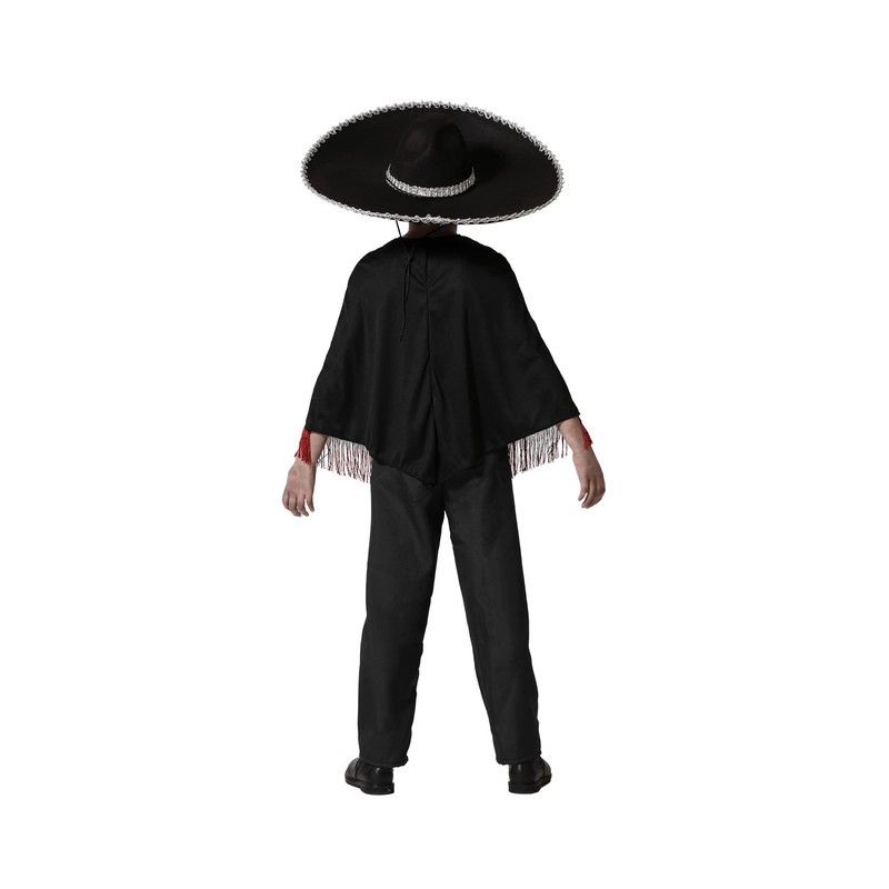 Atosa Skeleton Costume Musical Poncho Funny Black Child 3 to