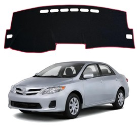 Funda para salpicadero para Toyota Corolla 2007 2008 2009 2010 2012 2013, alfombrilla para salpicadero de Toyota Corolla 2007-2013, accesorio protector para salpicadero (borde rojo)