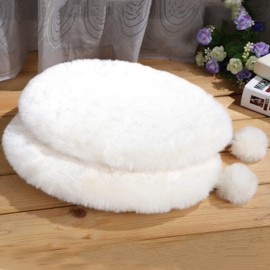 SHENGOCASE 2-Pack Oval 11" x 15" Faux Rabbit Fur Cat Condo Replacement Cushion. Cat Dog Bed Cushion Pad Mat, Cat Pad for Window Perch Cat Tree Tower, Cat Dog Carrier Cage Crate Kennel Furniture