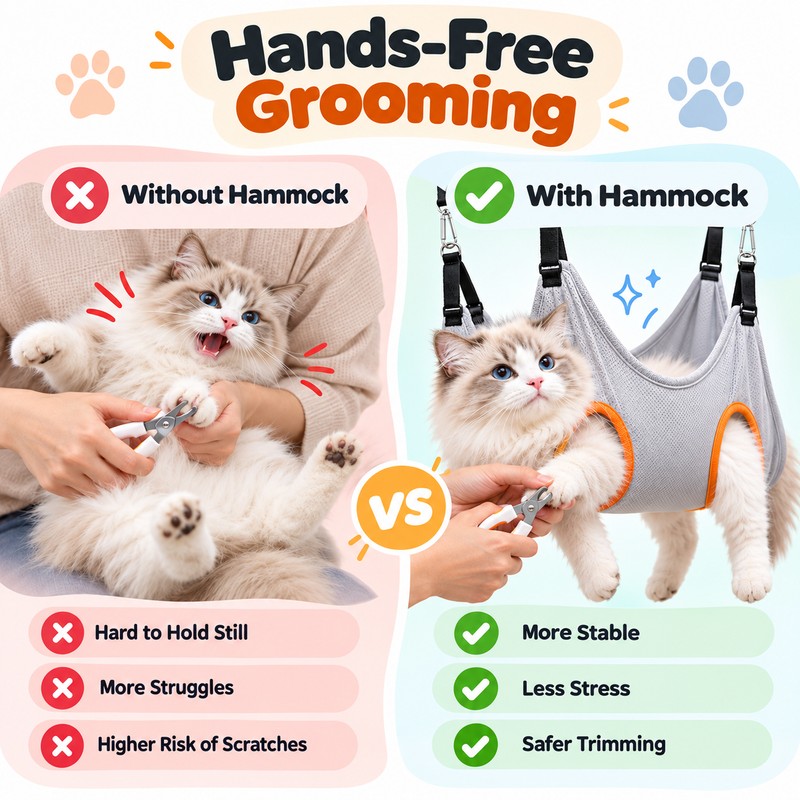 Adjustable Polyester Pet Grooming Hammock Sling for Cat and Small