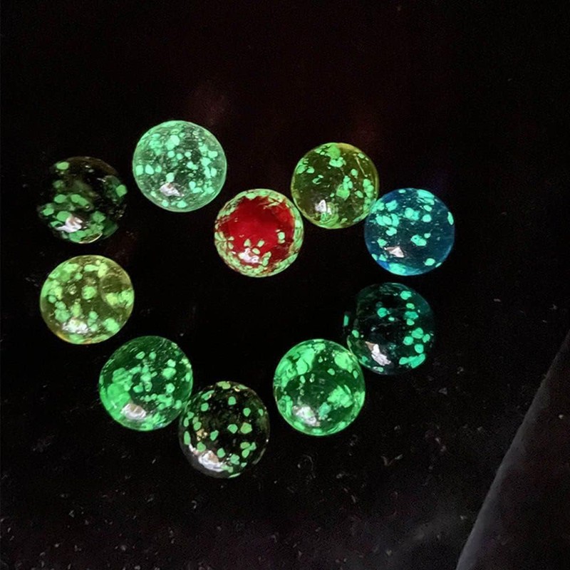 10Pcs Glass Marbles Glow in The Dark Multi-Color Luminous Marbles