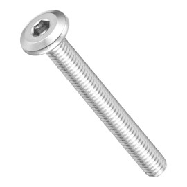 METALLIXITY Flat Head Hex Socket Cap Screws Bolts(M6-1x50) 10Pcs, 304 Stainless Steel Hex Socket Furniture Bolts Screws - for Furniture Woodworking Project, Silver Tone