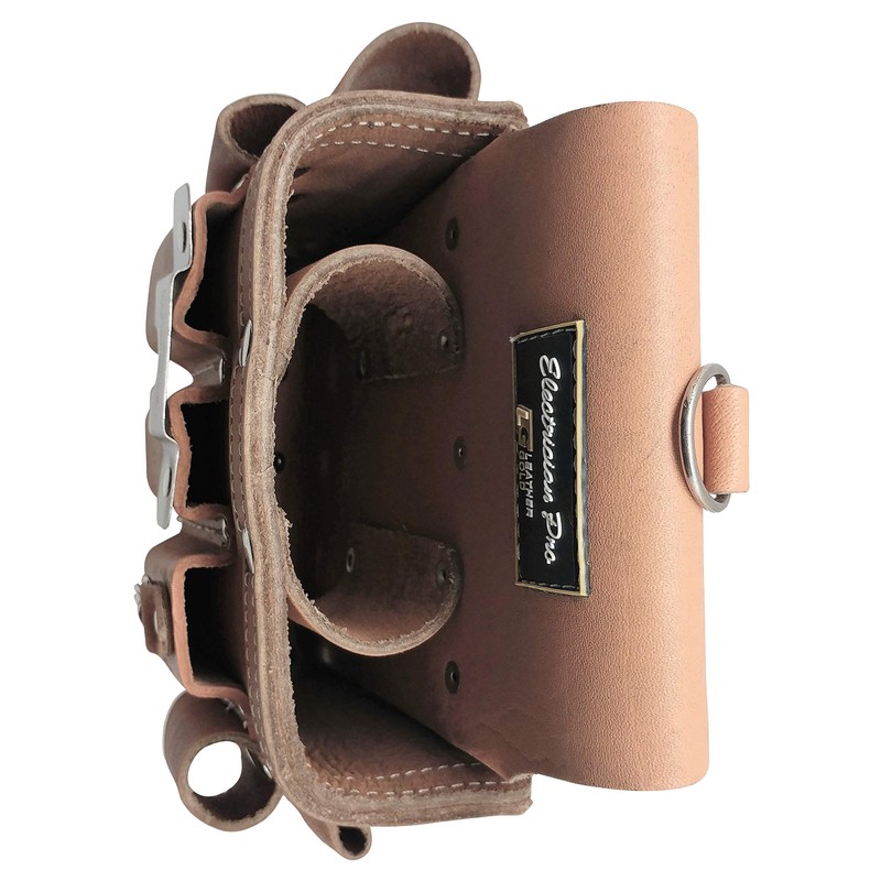 Leather Gold Leather Electrician Tool Pouch, Tan | Professional Tool