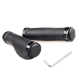 Bicycle Handle Grip for Mountain Bikes, Cross Bikes, Ergonomic Design, Easy to Grip, Anti-Slip, Rubber (Includes Mounting Tools) (Black)