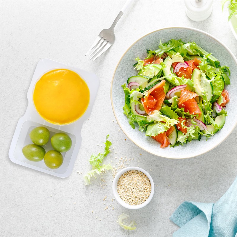 EIOFG Packaging 4.5 Oz Double Compartment Condiment Container With Lids