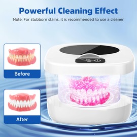 Professional Ultrasonic Cleaner Retainer Cleaning Machine - 45kHz Ultrasonic Cleaning, Suitable for Denture Mouth Guard Aligner Dental Trays
