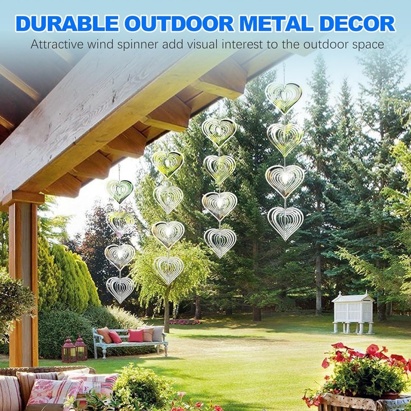 Ouraqto Heart Bird Scare Discs Set 4PCS Bird for Outside