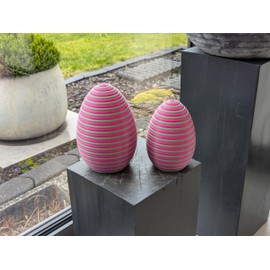 AcubycArt Large Decorative Easter Eggs (Set of 2) (Pink/Grey)
