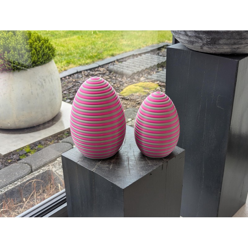 AcubycArt Large Decorative Easter Eggs (Set of 2) (Pink/Grey)