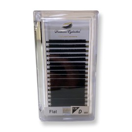 Flat Eyelash Extensions, C, CC, D & DD Curl, 0.20mm, Mix Tray, 8-15mm, Ellipse Shape (DD)