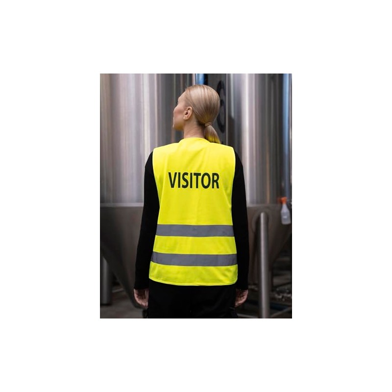 GIDUTEX Safety vest with reflective strips, washable, yellow