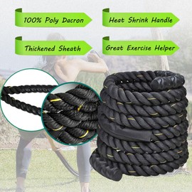 INTSUPERMAI Battle Rope 50 Feet Fitness Gym Power Training Battle Rope Poly Dacron Heavy Climbing Training Rope
