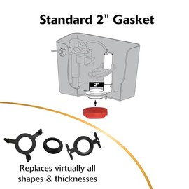 Korky 463BP Universal Toilet Tank To Bowl Gasket - Fits Most 2-Inch, 2-Piece Toilet Tanks - Made in USA