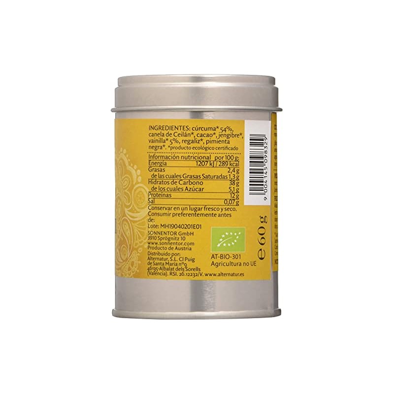SONNENTOR Organic Turmeric Latte Vanilla Golden Milk (Tin) 60g (PACK