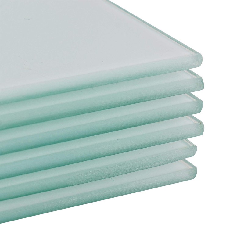 Harbour Housewares Glass Coasters - Square - 10cm - White
