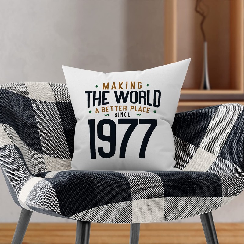 MUGFFINS 1977 Birthday Pillow Cushion Padding included - in English