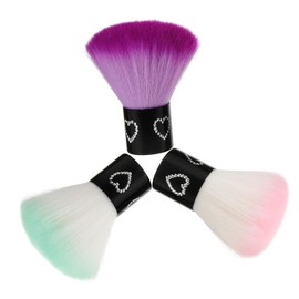 Mikinona 3pcs Makeup Foundation Powder Brush Set Blush Brush Soft Bristles Compact Design for Women Travel Random Color