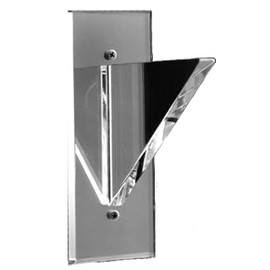 Mirror Back Solid Style No Lip Acrylic Shelf Support - 6 in - Pair