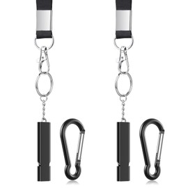 Michael Josh 2PCS Outdoor Loudest Emergency Survival Whistles with Carabiner and Lanyard for Camping Hiking Sports Dog Training