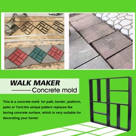 2 Pack 15.7"x15.7"x1.57" Walk Path Maker Reused Concrete Molds Pathmate Stone Molding Stepping Stone Paver Walk Way DIY Path Paving Garden Yard Patio Mold (8-Grid)…