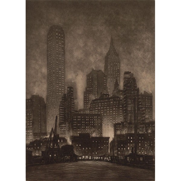 Samuel Chamberlain : Manhattan Twilight : 1932 : Archival Quality Art Print