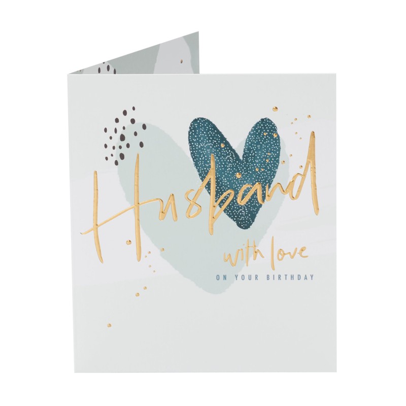 UK Greetings Birthday Card for Husband - Hearts Design