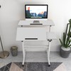 DlandHome Adjustable Rolling Desk Standing Desk, Sit-Stand Desk Cart Mobile