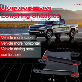 3" Drop Lowering Shackle Rear Kit: for Silverado Chevy GMC Sierra 2500HD 3500HD 1500HD 2WD 4WD 2001-2020 Leaf Spring Suspension Shackles Replaces 410730 More Stable Horizontal Comfortable (410730)