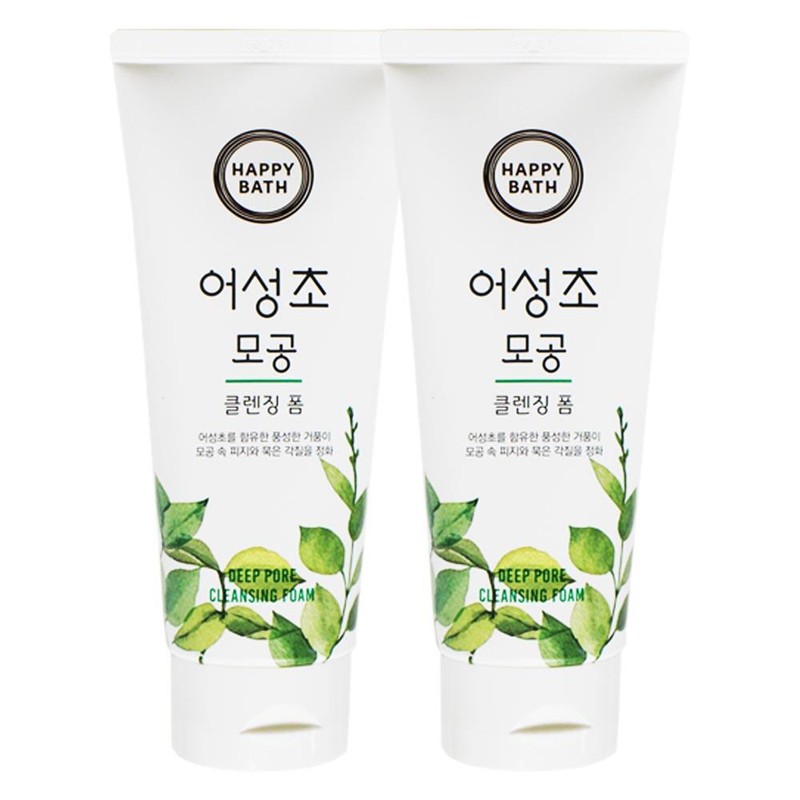 HAPPY BATH 해피바스 어성초 모공 클렌징 폼 200g X 2개