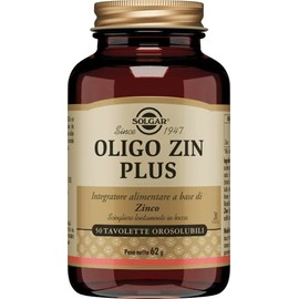 Solgar OLIGO ZIN PLUS – Zinco (gluconato + citrato) orosolubile gusto limone/lime, 50 tavolette