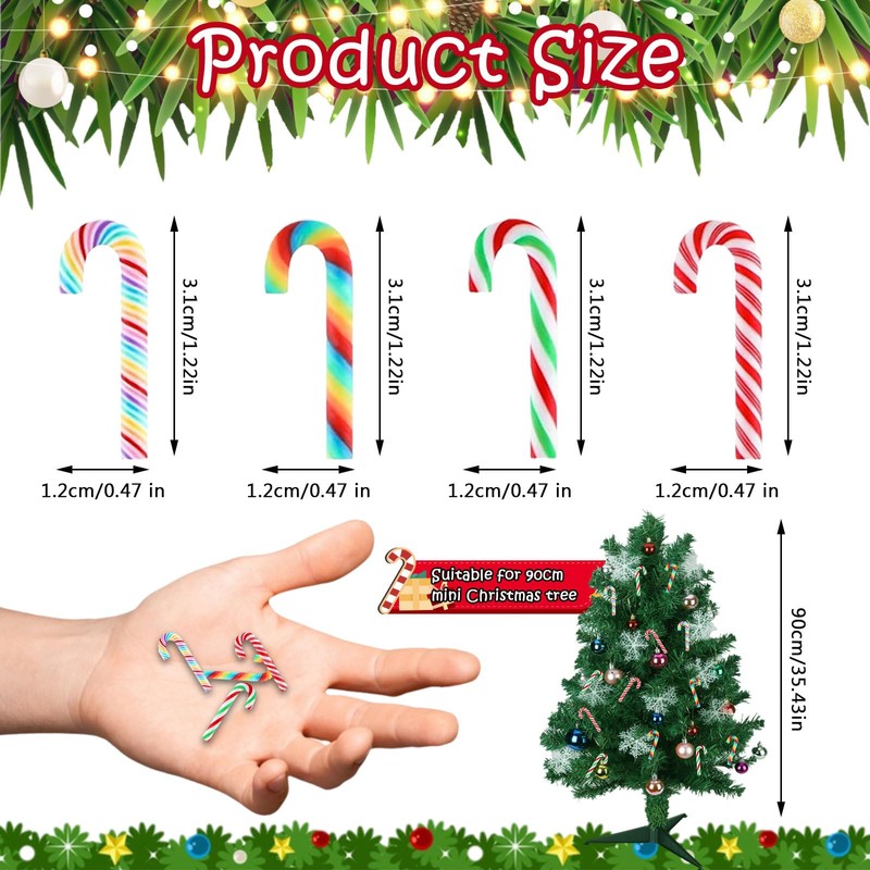 Pack of 40 Candy Canes Christmas Tree, Mini Candy Canes