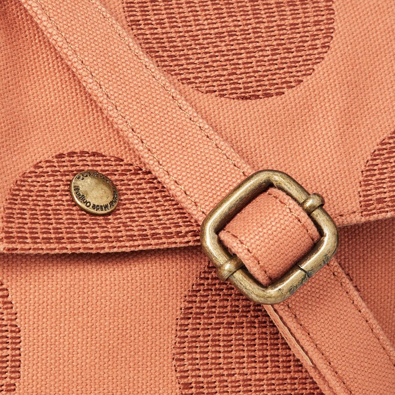 Tora Mini Shoulder Canvas Embroidery/Cow Leather, pale orange