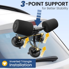 Tri-Grip Kayak Load Roller,3 Suction Cups Kayak Roller Loader,Kayak Helpers -Pump Vacuum Type- Kayak Roof Roller Loader Load Assist Mount,Kayak Loader Lift Assist System for Car SUV,Kayak Accessories