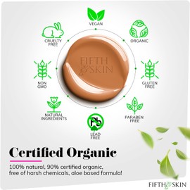 Fifth & Skin: Better’n Ur Skin Liquid Foundation (RICH TAN) - Natural, Organic, Vegan, Cruelty-Free - Gluten-Free Beauty with Buildable Coverage and Palm-Free Luxury - 1 oz