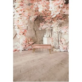 Qinunipoto Backdrop Light-colored Flower Interior 1x1.5m for Commemoration Photoshoot Photo Background Photo Studio Party Decoration Party Background Portrait Home Photoshoot Vinyl