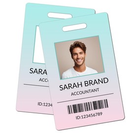 Gafete Personalizado con Cordón – Doble Cara, Portacredencial con Foto– Credencial de Trabajo par...