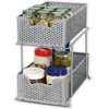 SIMPLE HOUSEWARE 2 Tier Sliding Cabinet Basket Organizer Drawer, Silver