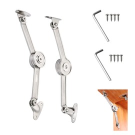 2-Pack Toy Box Hinges Lid Support | 110 Degree Lift-Up Cabinet Hinge with Free-Stop Function| Hinges for Wooden Box | Soft Close Flip Up Door Hinge for Toy Chest/Tool Chests/Cabinets